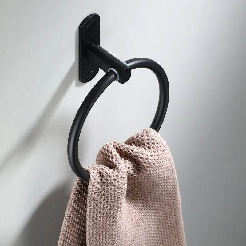 Wand handdoekrek met plank en haakjes – Alles op zijn plek