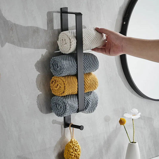 Badkamer handdoekrek met haak – Multifunctioneel gebruik