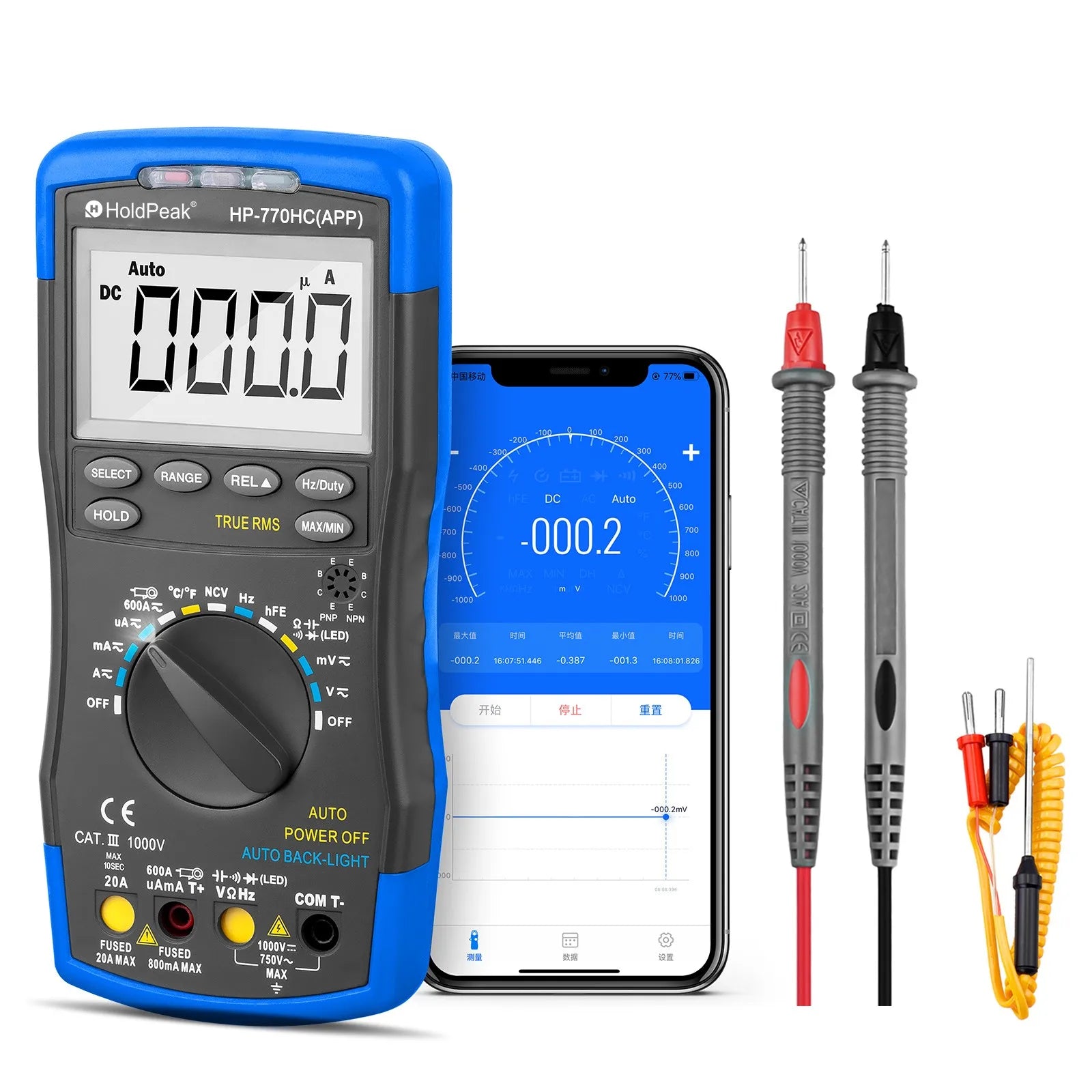 Handige multimeter met meetsondes inbegrepen