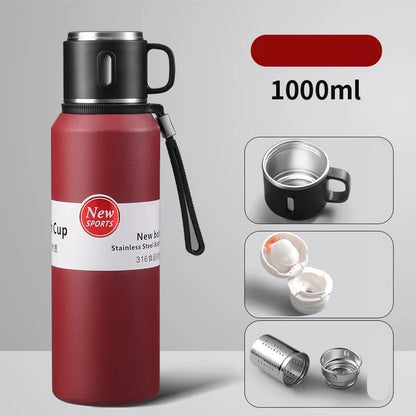 Thermosfles met stijlvolle vorm – Past in elke tas