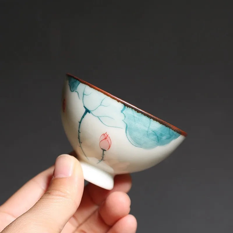 Stijlvolle theewaar set met glazen pot en theekopjes