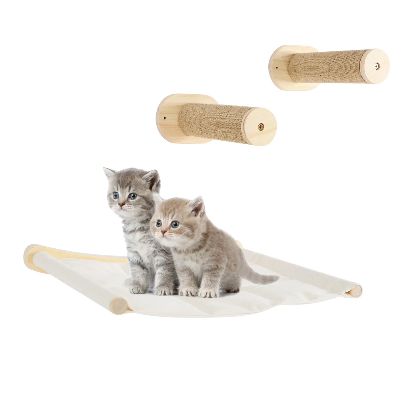 Luxe houten kattenpaal met pluche – Warmte en stijl