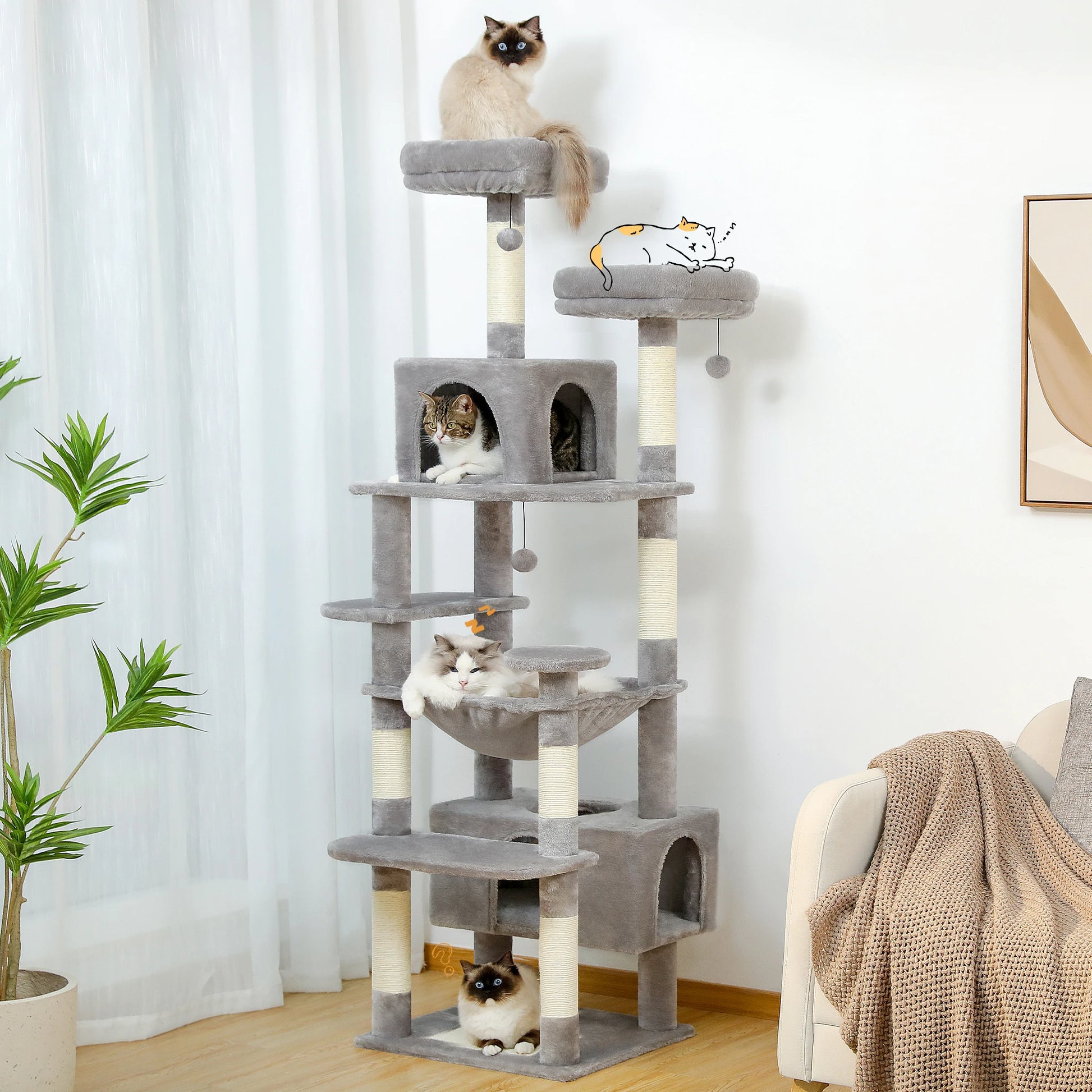 Stevige krabpaal voor actieve katten – Ideaal voor springen