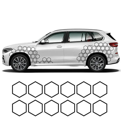 auto stickers - hexagon design voor unieke styling