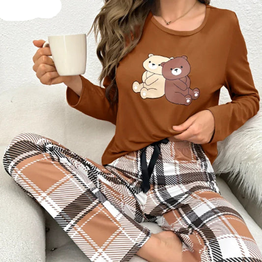 Dames pyjama met extra lange broek