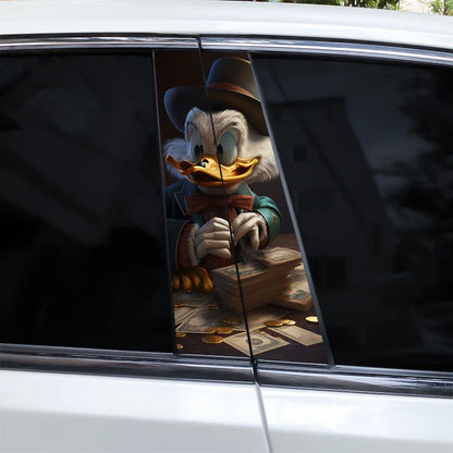 Auto stickers - Mysterieus Scrooge McDuck design voor unieke achterruit