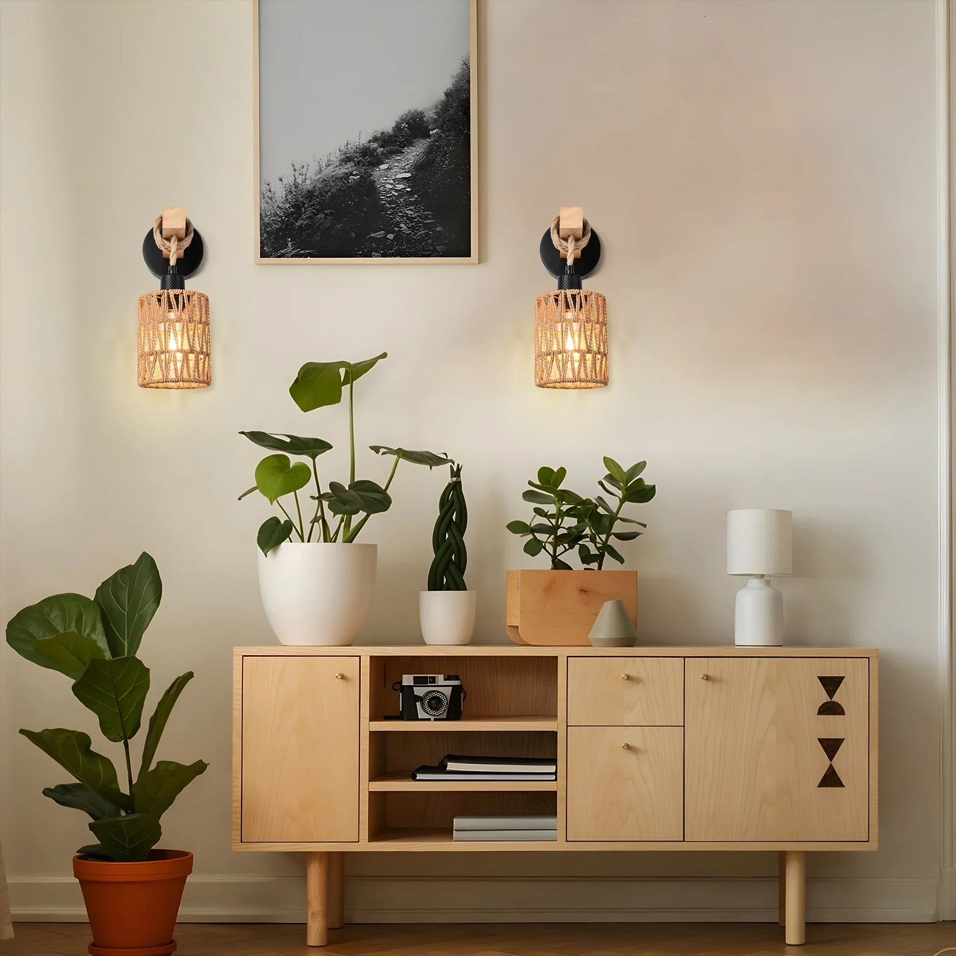 Wandlamp op batterijen met design kap – Voor decoratie en licht