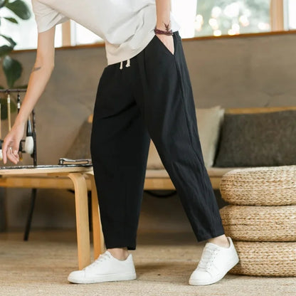 Linnenmix broek man met chino-pasvorm – Netjes en luchtig