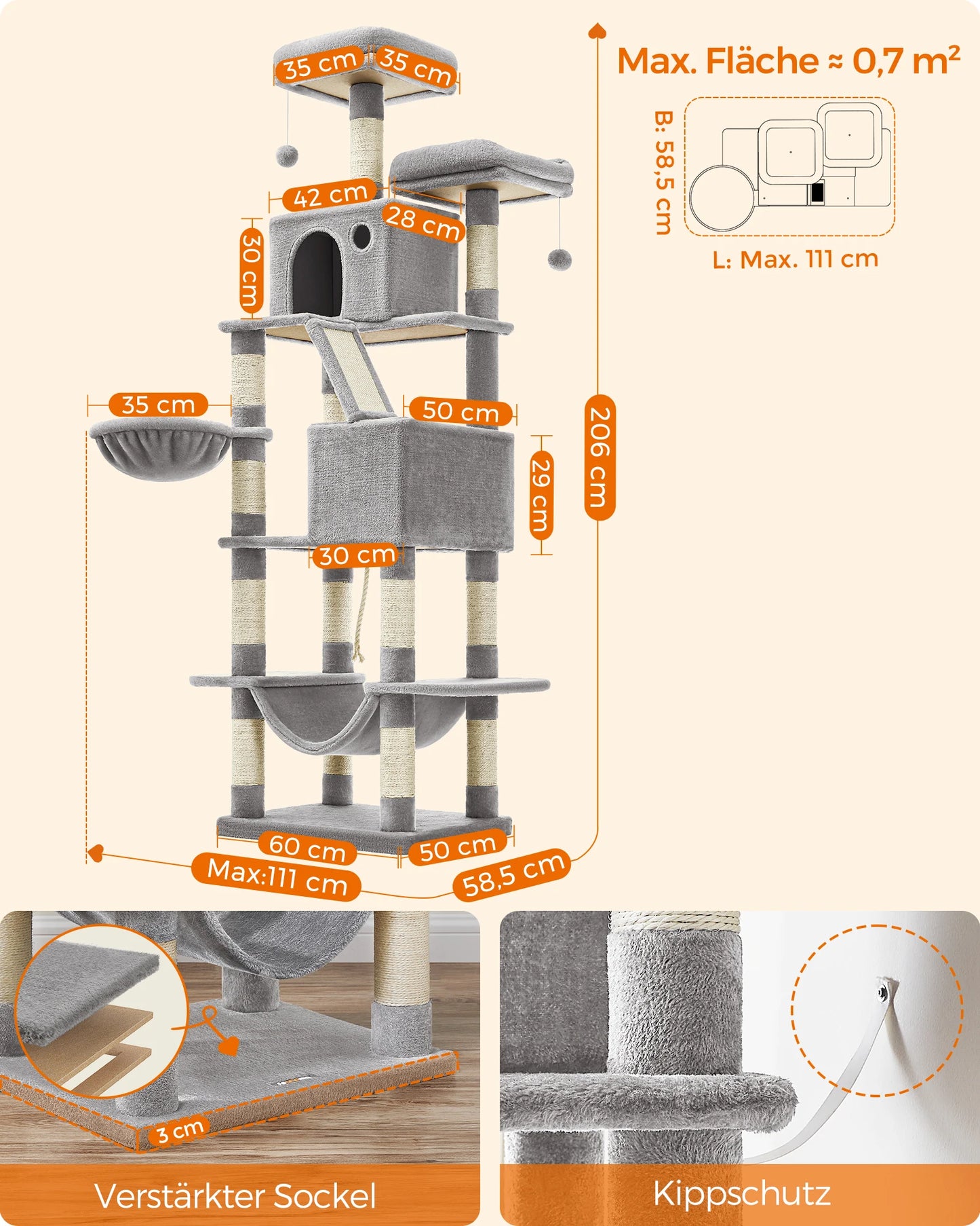 Design kattenpaal met verborgen schroeven – Strak afgewerkt