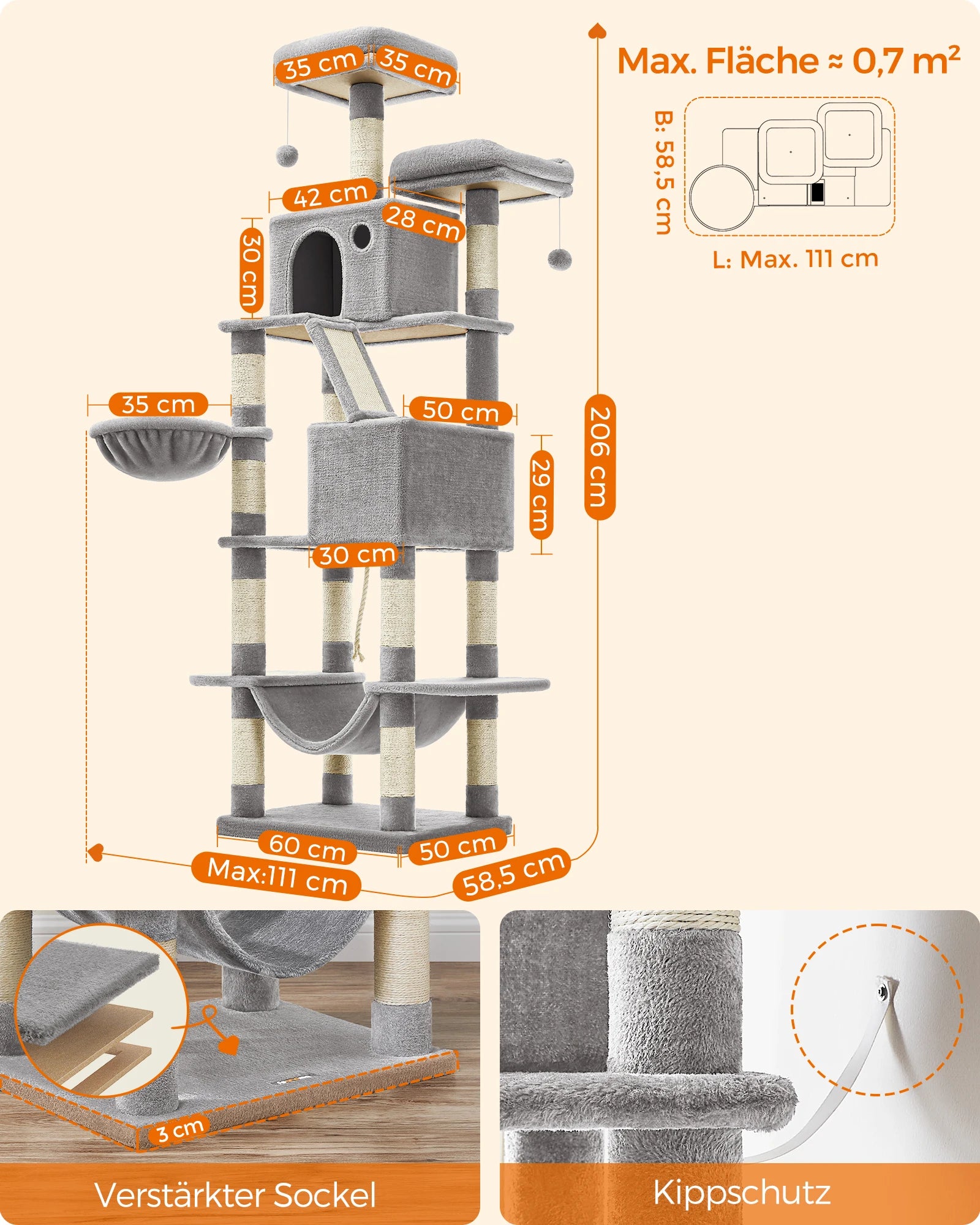 Design kattenpaal met verborgen schroeven – Strak afgewerkt