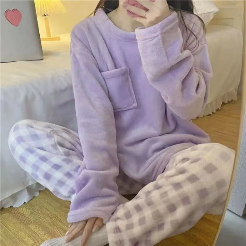 Dames pyjama katoen in pastelkleuren