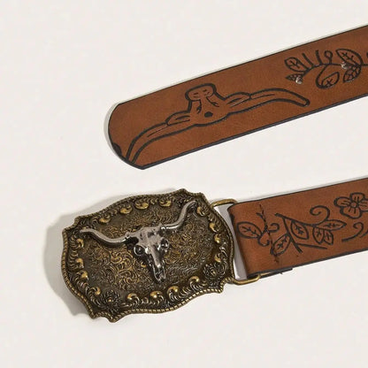 Riem dames met matte gesp in bronskleur