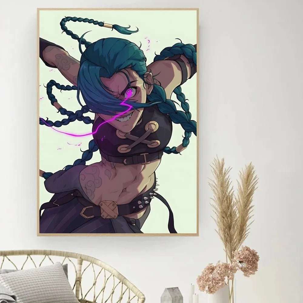 Abstracte poster met penseelstreken