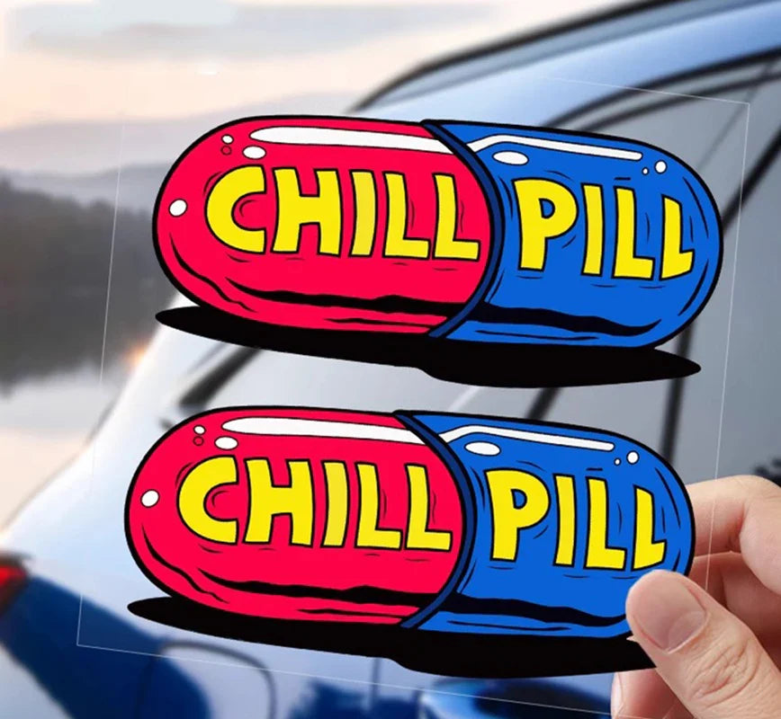 auto stickers - kleurrijke 'Chill Pill' ontwerpen voor persoonlijke expressie