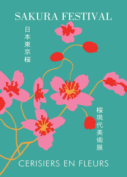 Wandposter met bloemen in vaas