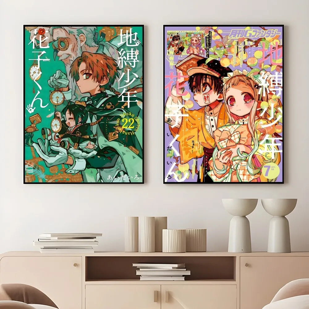 Posters met marmeren textuur en gouden accenten