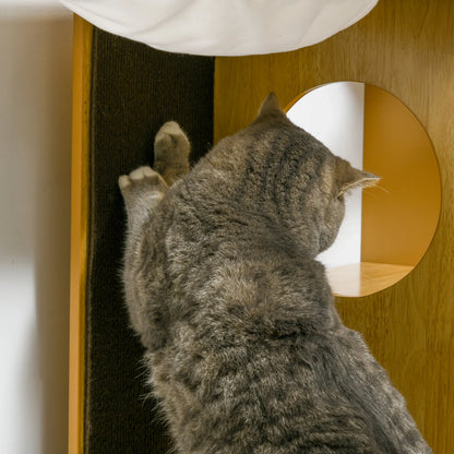 Houten kattenpaal met hangmat – Natuurlijk en rustgevend