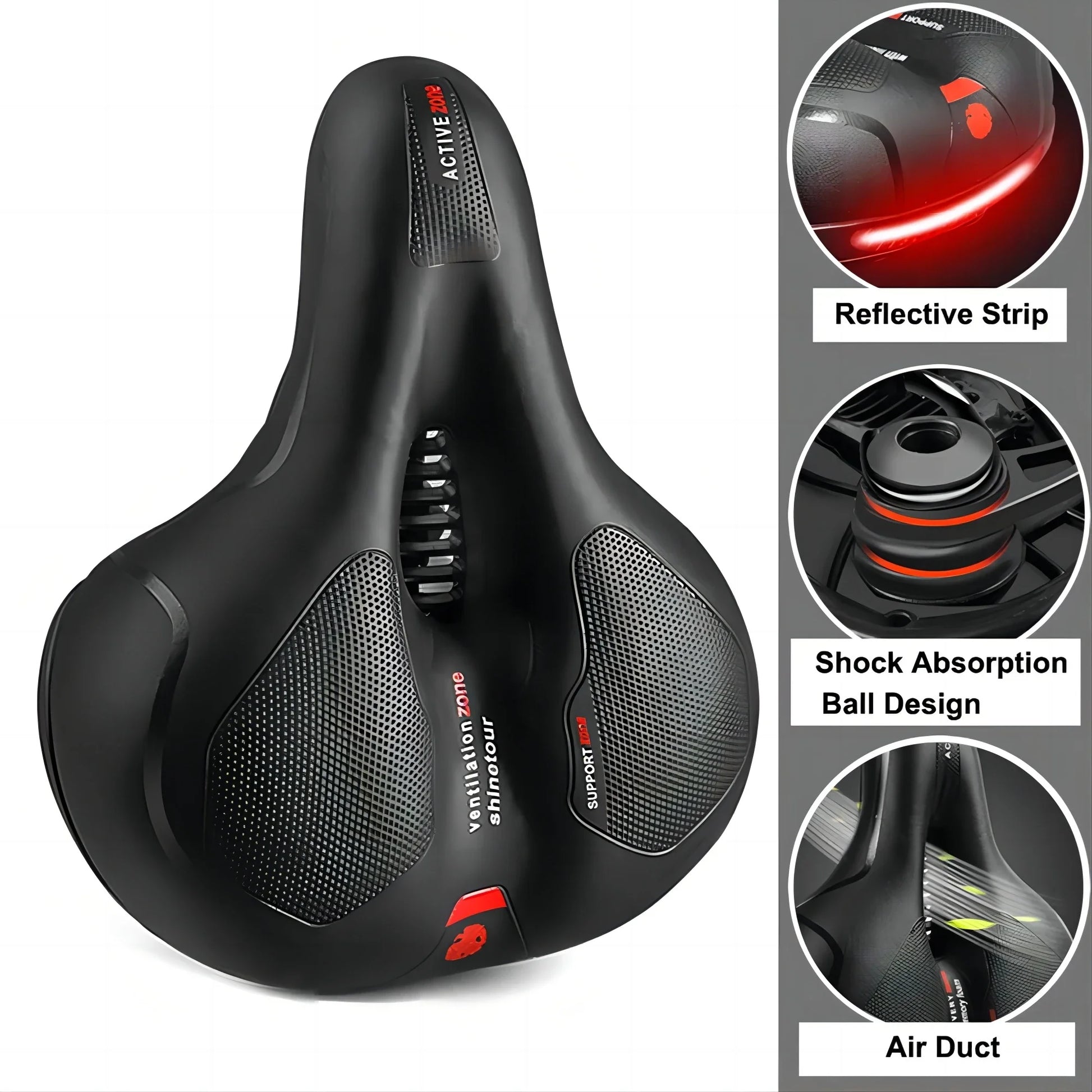 Fietszadels met ergonomische ondersteuning