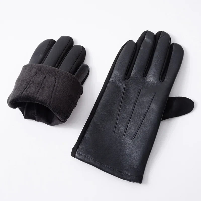 Motor handschoenen voor heren van leer
