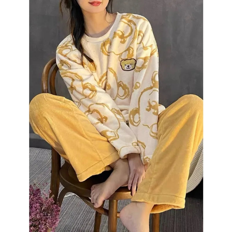Dames pyjama met capuchon – Extra warm en knus