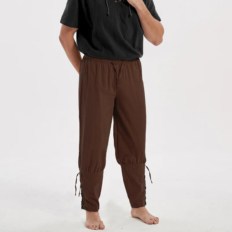 Linnen broek mannen met hoge taille – Trendy en klassiek