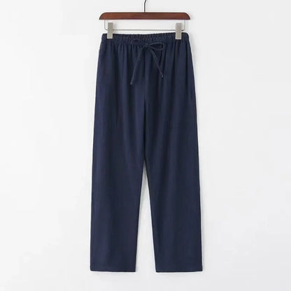 Donkerblauwe linnen broek voor mannen – Tijdloze elegantie