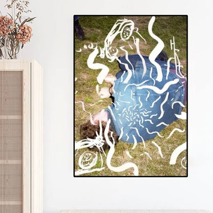 Wandposter met bloemen in vaas