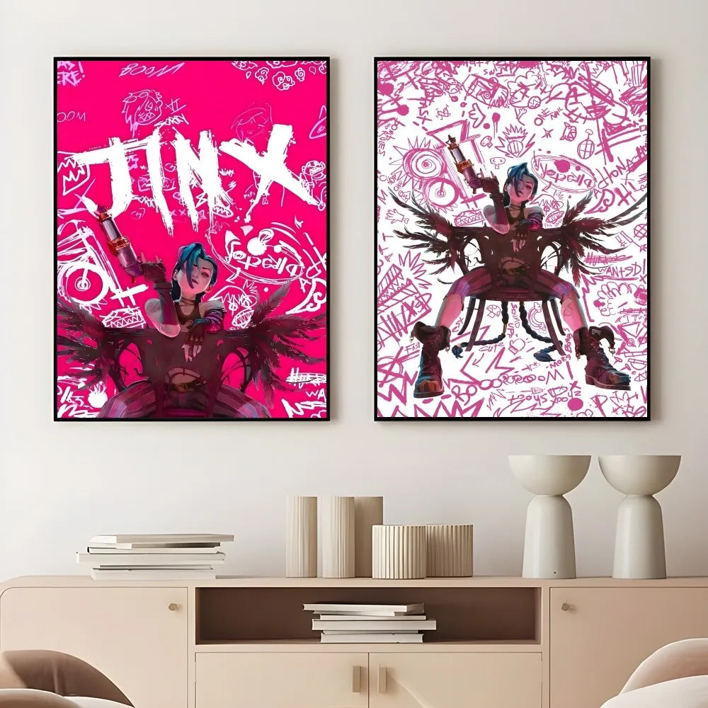 Poster met zachte penseellijnen