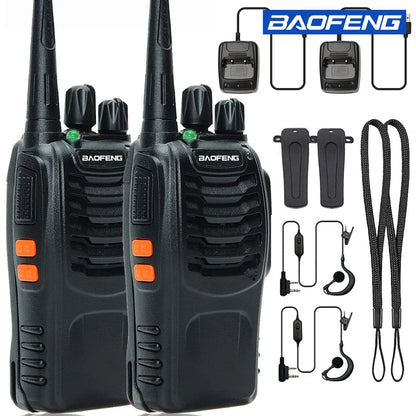 Walkie talkie met batterijniveau-indicator