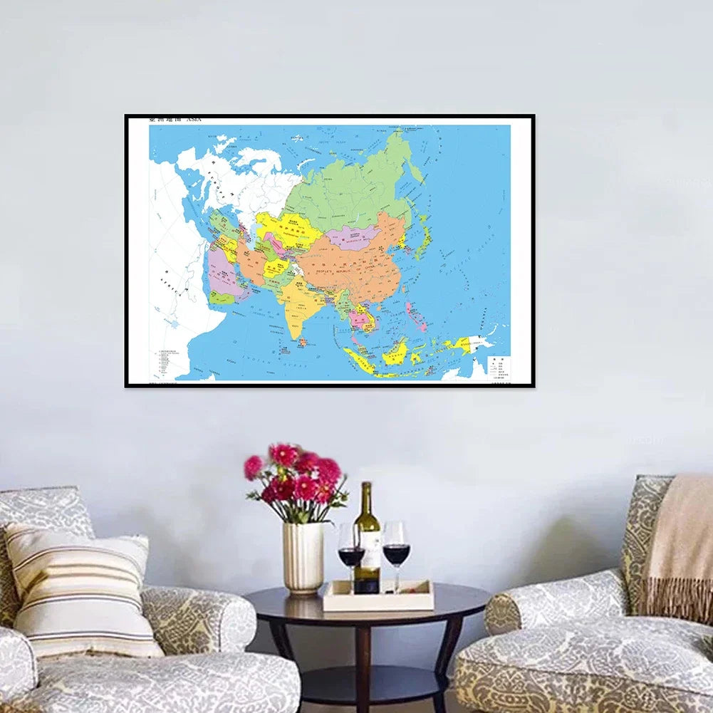 Wereldkaart als zwart-wit wanddecoratie – Tijdloze keuze