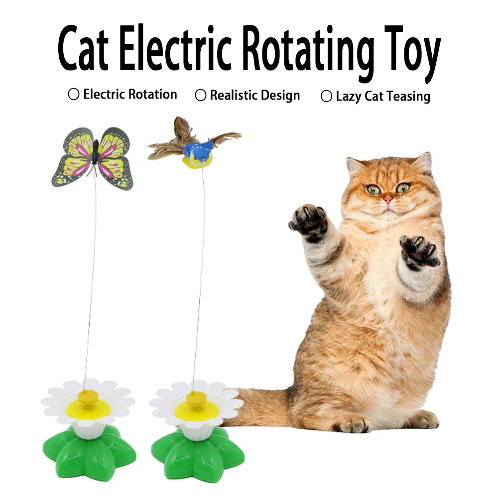 Pluche kattenspeelgoed met veertjes – Schattig en uitdagend