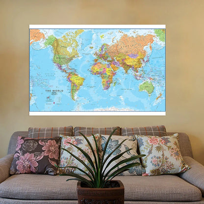 Wereldkaart op drie panelen – Voor een artistieke look