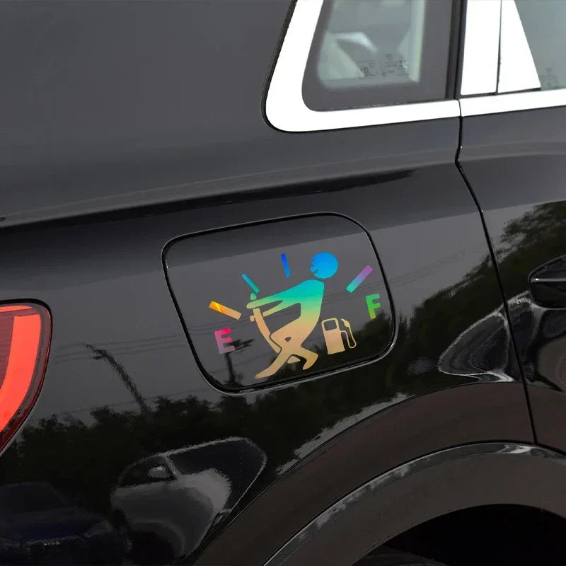 Auto stickers - Kleurrijke brandstofmeter ontwerp voor persoonlijkheid op je achterruit