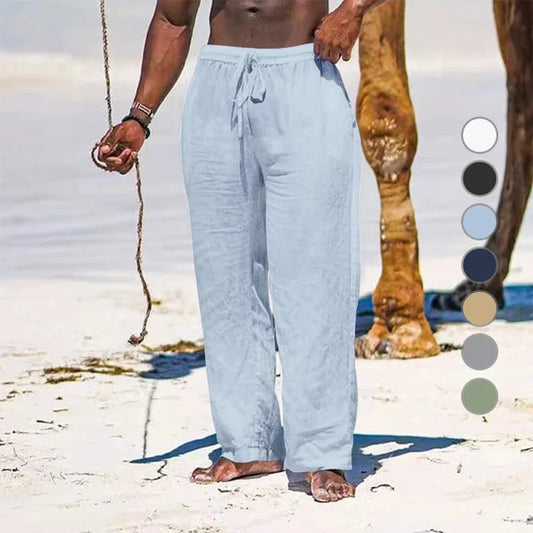 Linnen broek man in natuurlijke kleur – Voor een rustige look
