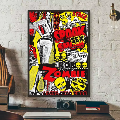 Abstracte poster met penseelstreken