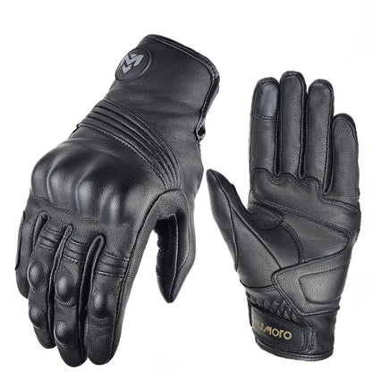 Thermische bescherming met leren herenhandschoenen