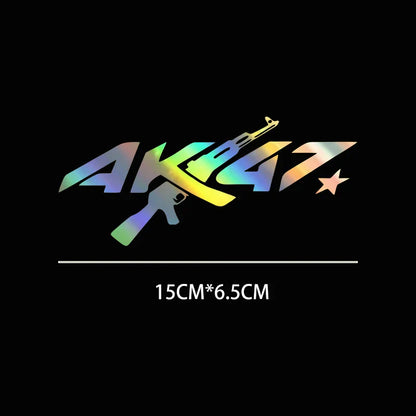 auto stickers - AK47 ontwerp met holografische glans voor unieke uitstraling