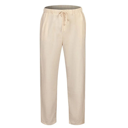 Linnen broek mannen met kreukel-effect – Relaxte stijl