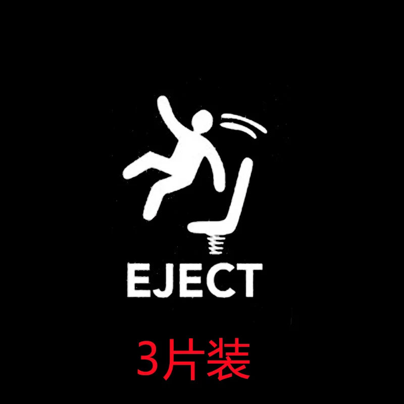 Auto stickers - Hilarische Eject-knop voor humor op de achterruit