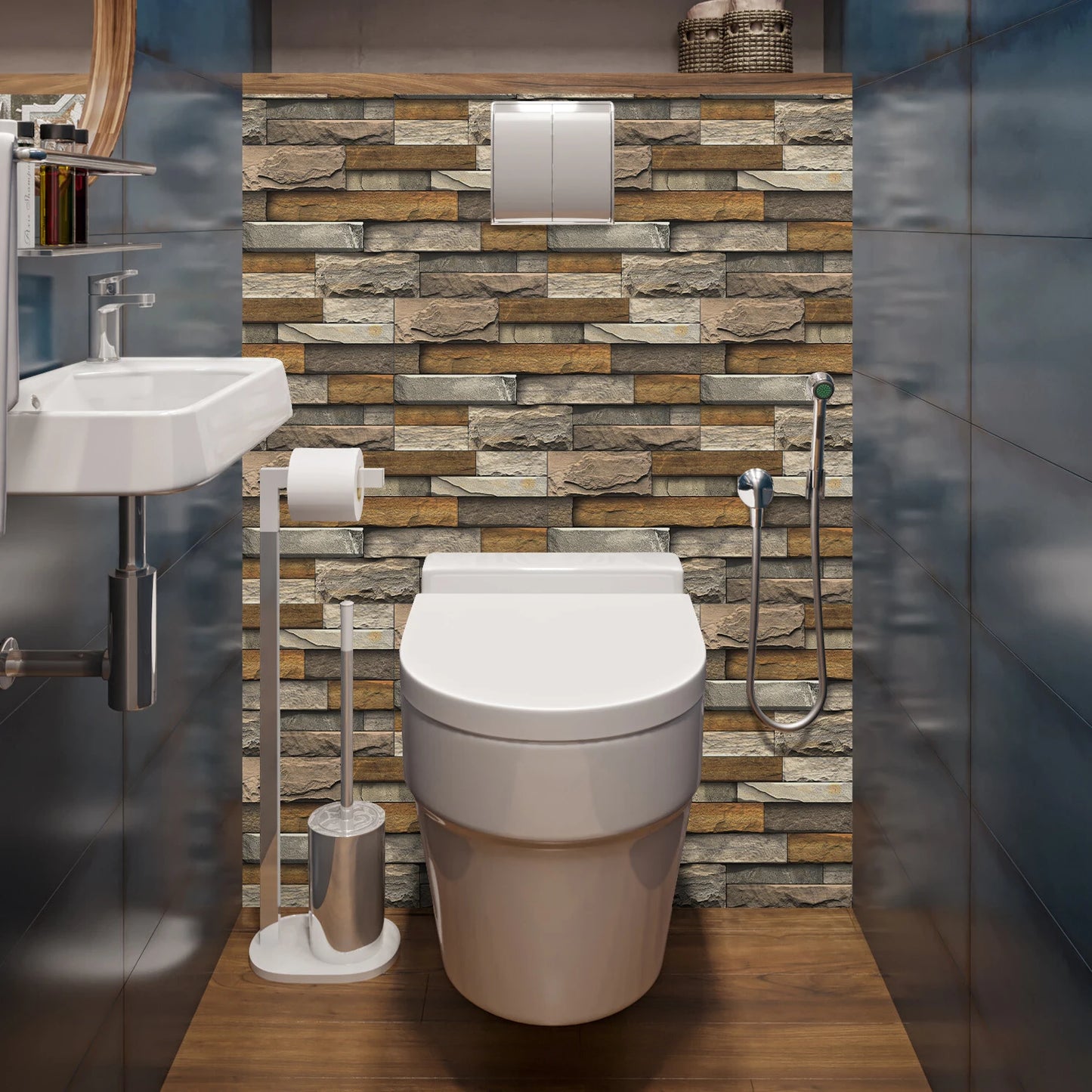 Blauwe mozaiek tegels toilet – Kleur met karakter