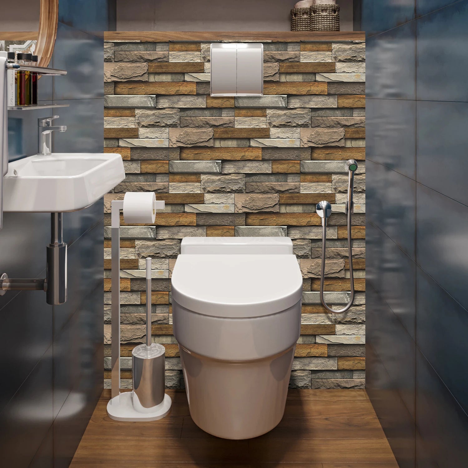 Blauwe mozaiek tegels toilet – Kleur met karakter