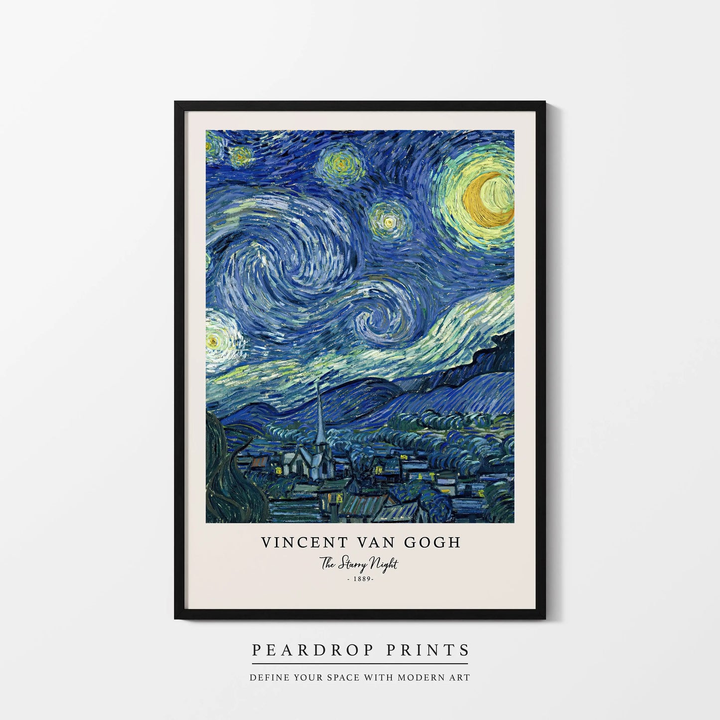 Posters in zwart houtframe ophangen