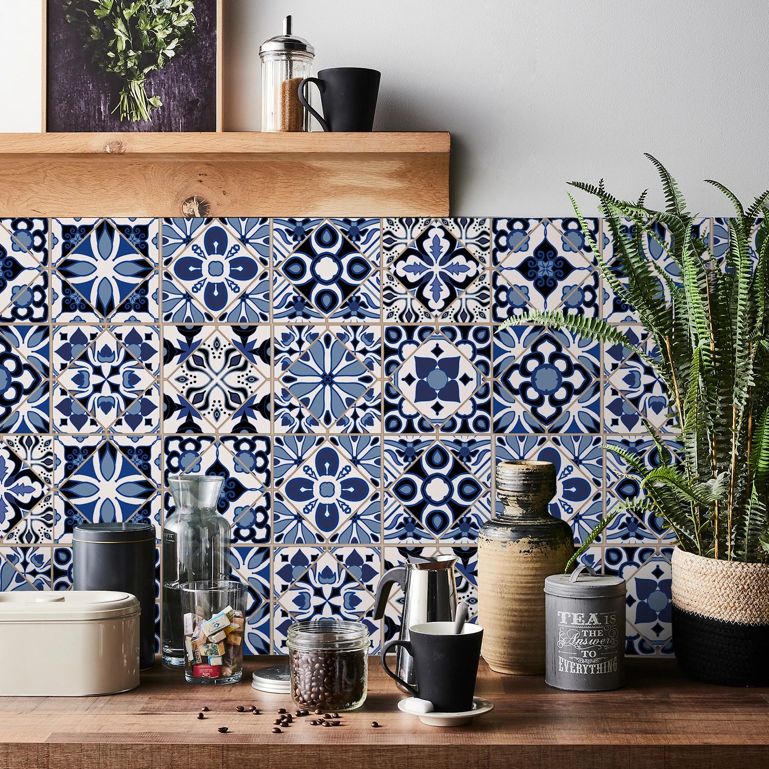 Blauwe mozaiek tegels toilet – Kleur met karakter