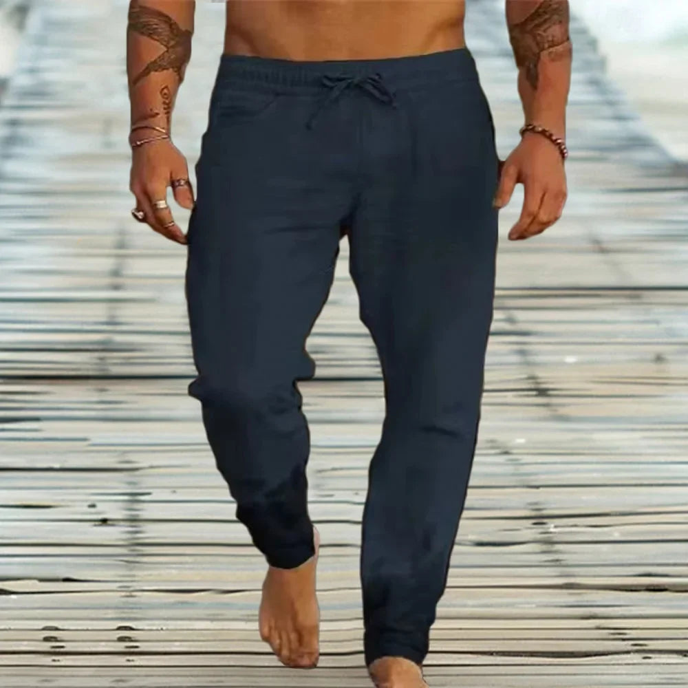 Linnen broek mannen met kreukel-effect – Relaxte stijl