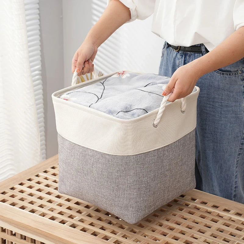 Xenos stoffen wasmand met touwhandgrepen