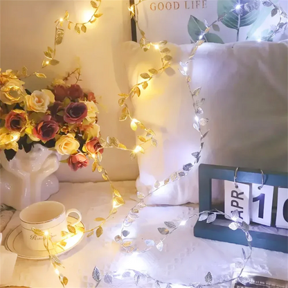 Lichtslinger met houten sterretjes – Natuurlijke kerstdecoratie