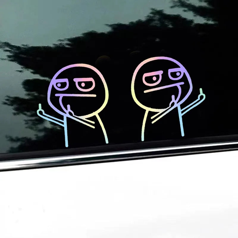 Auto stickers - Kleurrijke trollgezichten voor unieke styling