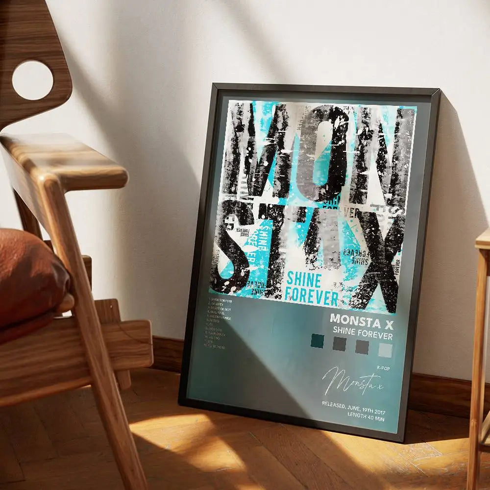 Wandposter met bloemen in vaas