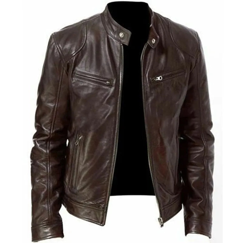 Leren jas heren biker look – Ruwe en ruige uitstraling