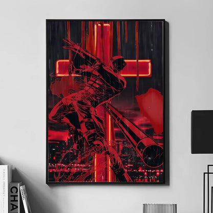 Poster met lijnen en vlakken in modern design